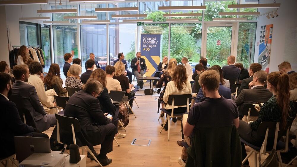 A full room at the Shared Mobility Europe launch in Brussels